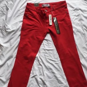 Brand new diamond button red fleece pants